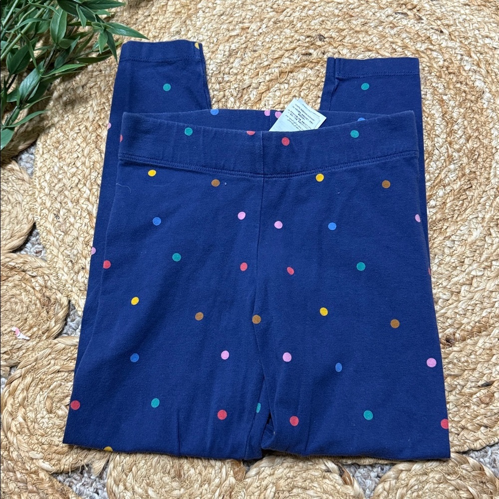 Mini boden Blue polka dot Cotton Legging. Size 6-7